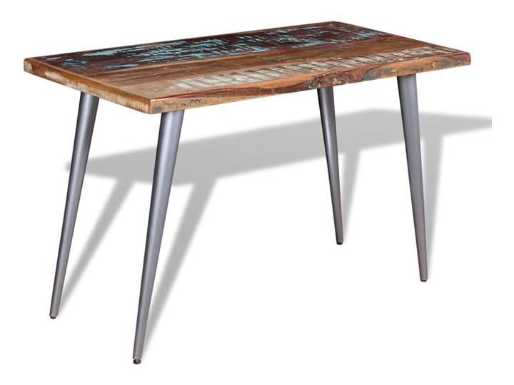 Wielokolorowy stół z drewna z odzysku – Laben Długość 60 cm Drewno Wysokość 76 cm Długość 120 cm  Szerokość 60 cm Kształt blatu Prostokątny