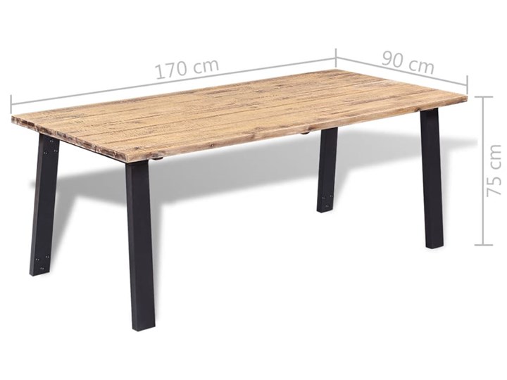 Brązowy stół z drewna akacjowego – Claris Długość 90 cm  Szerokość 90 cm Wysokość 75 cm Długość 170 cm Drewno Kształt blatu Prostokątny