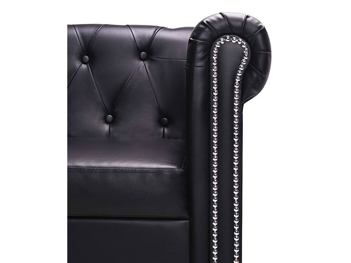 Czarny narożnik z leżanką w stylu Chesterfield, lewostronny - Charlotte 4Q Wysokość 44 cm Wysokość 73 cm Szerokość 165 cm Szerokość 140 cm Szerokość 200 cm Typ Pikowane