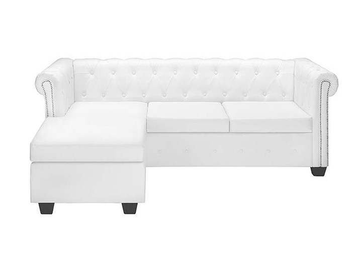 Biały narożnik z leżanką w stylu Chesterfield, lewostronny - Charlotte 4Q Szerokość 140 cm Szerokość 200 cm Wysokość 44 cm Wysokość 73 cm Szerokość 165 cm Typ Pikowane
