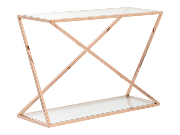 Konsola Vertigo rose gold 120x40x80cm, 120 × 40 × 80 cm Głębokość 40 cm Stal nierdzewna Kolor Złoty Szerokość 120 cm Szkło Kategoria Konsole