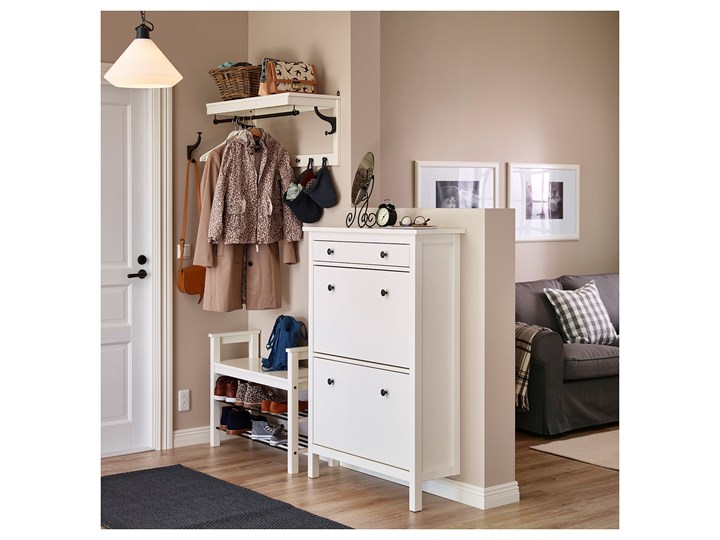 HEMNES Szafka na buty, 2 przegrody Sosna Płyta MDF Kategoria Szafki i regały