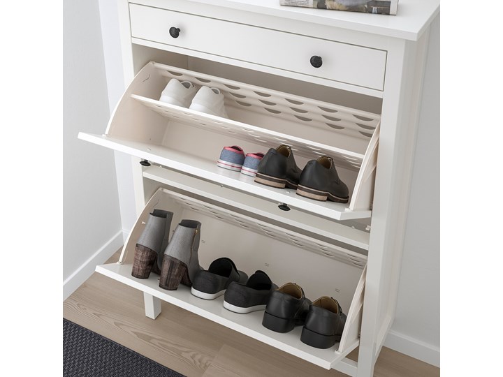 HEMNES Szafka na buty, 2 przegrody Sosna Płyta MDF Styl Klasyczny