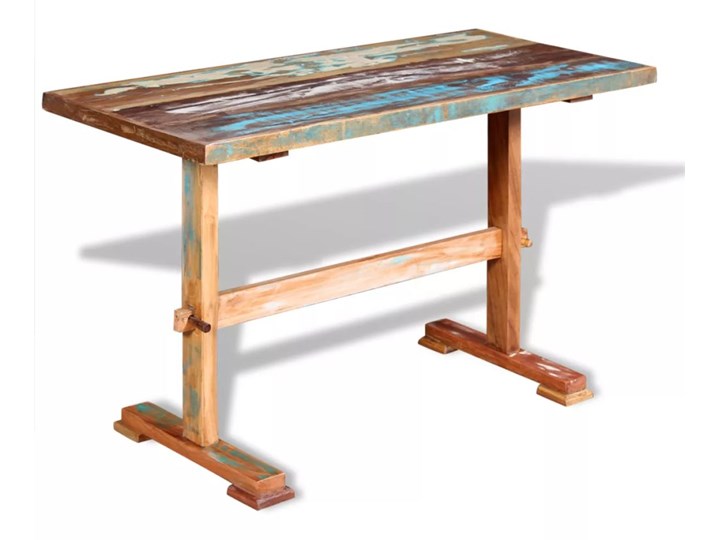 Wielokolorowy stół z litego drewna z odzysku – Tracy Długość 120 cm  Wysokość 78 cm Szerokość 58 cm Drewno Pomieszczenie Stoły do jadalni
