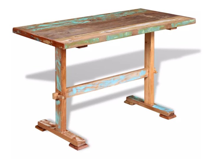 Wielokolorowy stół z litego drewna z odzysku – Tracy Drewno Długość 120 cm  Wysokość 78 cm Szerokość 58 cm Pomieszczenie Stoły do jadalni