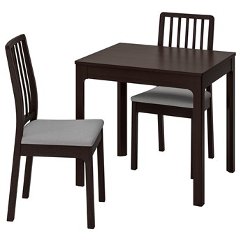IKEA EKEDALEN / EKEDALEN Stół i 2 krzesła, ciemnobrązowy/Orrsta jasnoszary, 80/120 cm