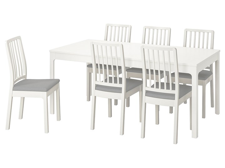 EKEDALEN Stół i 6 krzeseł Kolor Biały