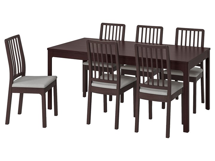 EKEDALEN / EKEDALEN Stół i 6 krzeseł Kolor Brązowy Pomieszczenie Jadalnia