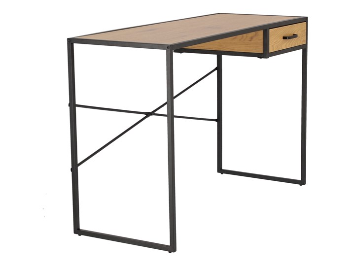 Loftowe biurko na płozach Oxford z szufladą Głębokość 45 cm Biurko z nadstawką Płyta MDF Biurko tradycyjne Metal Szerokość 100 cm Kategoria Biurka