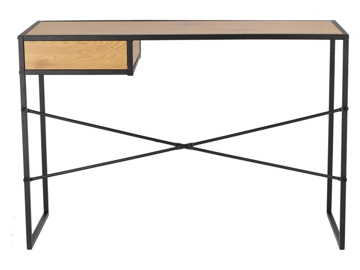 Loftowe biurko na płozach Oxford z szufladą Biurko tradycyjne Metal Płyta MDF Głębokość 45 cm Szerokość 100 cm Biurko z nadstawką Styl Industrialny