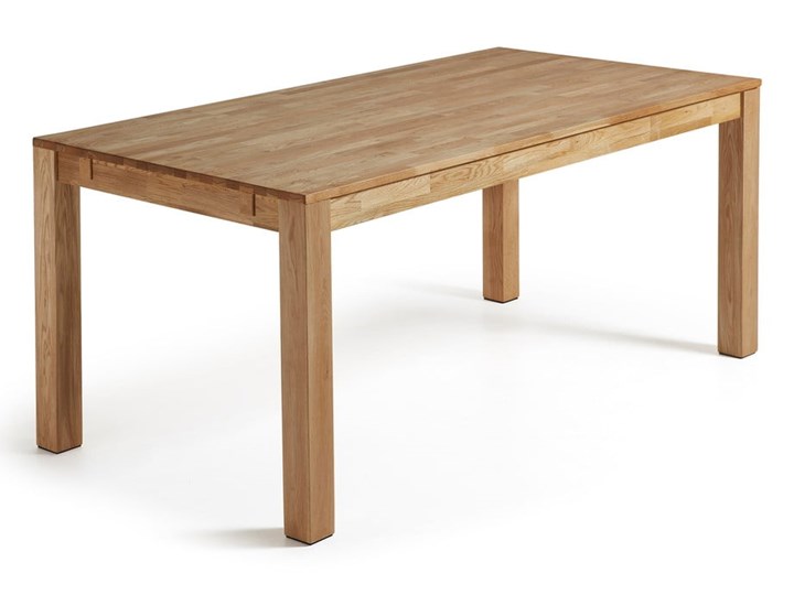 Rozkładany stół do jadalni z drewna dębowego La Forma, 180 x 90 cm Wysokość 75 cm Drewno Kształt blatu Prostokątny
