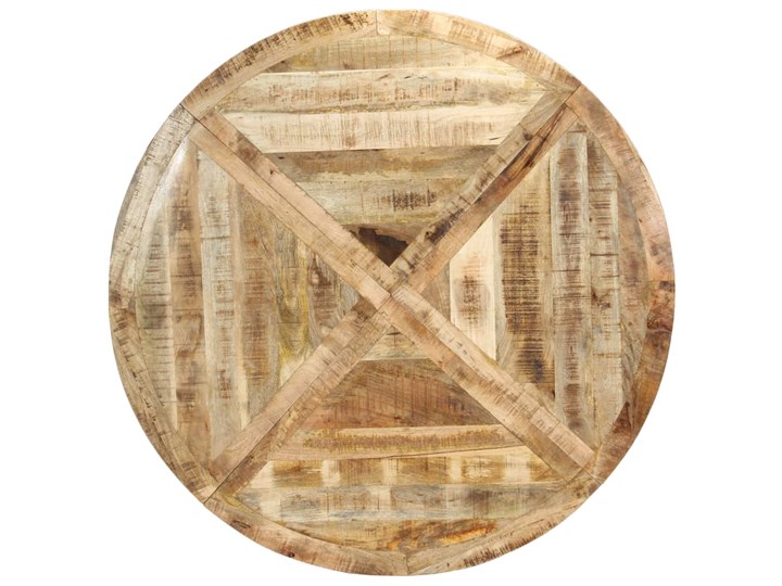 Okrągły stół z drewna mango – Gebel 3X Drewno Długość(n) 150 cm Wysokość 76 cm Stal Pomieszczenie Stoły do jadalni