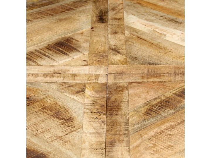 Okrągły stół z drewna mango – Gebel 3X Drewno Stal Wysokość 76 cm Długość po rozłożeniu