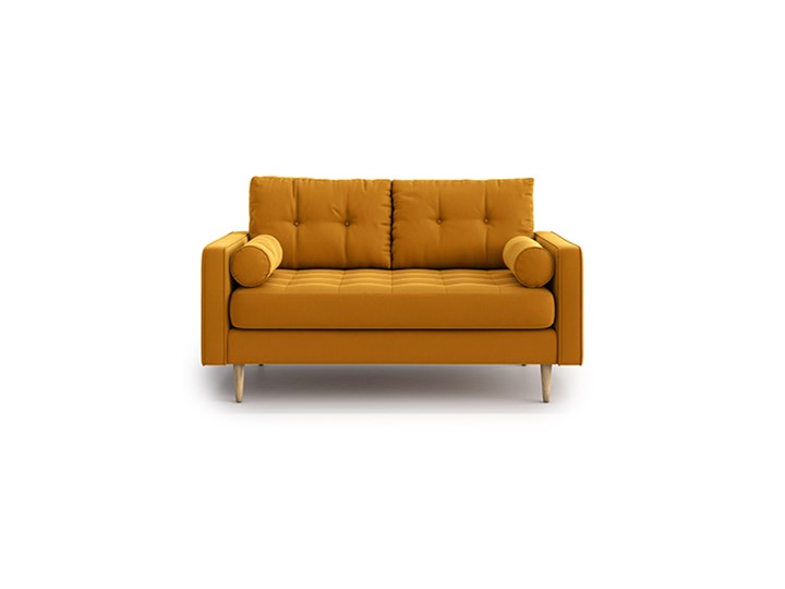 Sofa Esme II pikowana 2-osobowa, Golden Velvet Amerykanka Rozkładanie Materiał obicia Tkanina