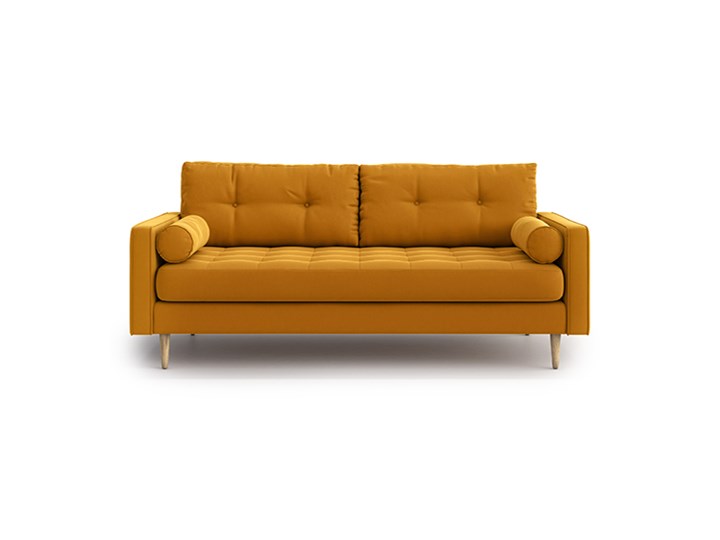 Sofa Esme II pikowana 3-osobowa, Golden Velvet Amerykanka Boki Z bokami