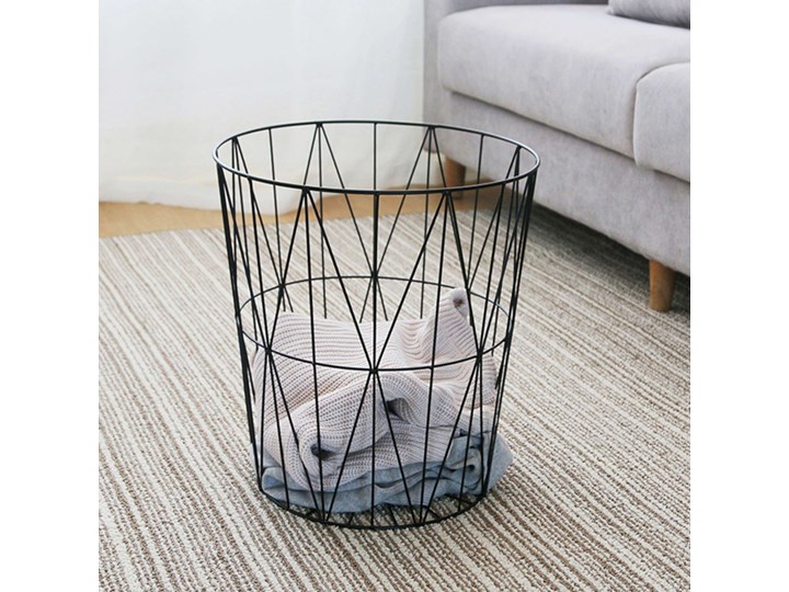 Zestaw trzech stolików drucianych APRIL czarny Wysokość 30 cm Płyta MDF Drewno Zestaw stolików Wysokość 39 cm Styl Nowoczesny Stal Wysokość 35 cm Metal Styl Industrialny