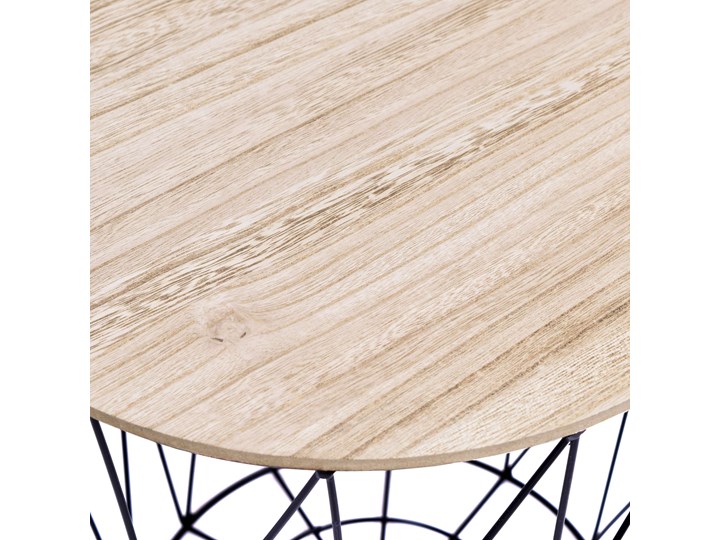 Zestaw trzech stolików drucianych APRIL czarny Płyta MDF Drewno Wysokość 35 cm Metal Wysokość 30 cm Wysokość 39 cm Stal Zestaw stolików Styl Industrialny Styl Skandynawski
