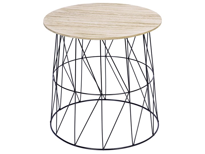 Zestaw trzech stolików drucianych APRIL czarny Wysokość 30 cm Stal Drewno Płyta MDF Wysokość 39 cm Zestaw stolików Wysokość 35 cm Kategoria Stoliki i ławy Metal Styl Nowoczesny