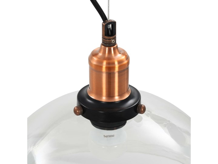 Przezroczysta okrągła lampa wisząca 2 sztuki - EX154-Orta Szkło Kolor Miedziany Lampa z kloszem Metal Styl Industrialny