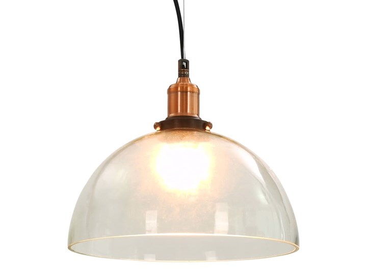 Przezroczysta okrągła lampa wisząca 2 sztuki - EX154-Orta Szkło Kolor Przezroczysty Metal Lampa z kloszem Kolor Beżowy
