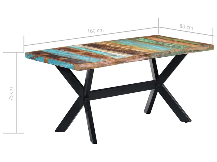 Industrialny stół z drewna odzyskanego – Kalis 4X Długość 80 cm  Szerokość 80 cm Wysokość 75 cm Drewno Kolor Brązowy