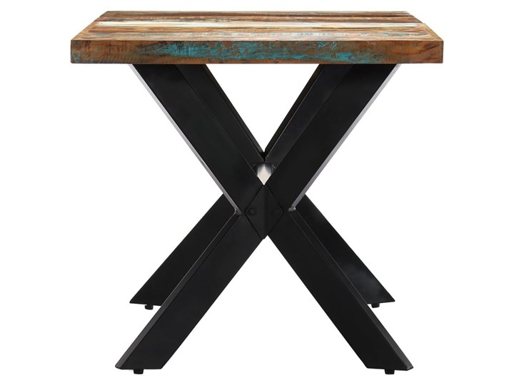 Industrialny stół z drewna odzyskanego – Kalis 4X Kategoria Stoły kuchenne Długość 80 cm  Drewno Wysokość 75 cm Szerokość 80 cm Pomieszczenie Stoły do salonu