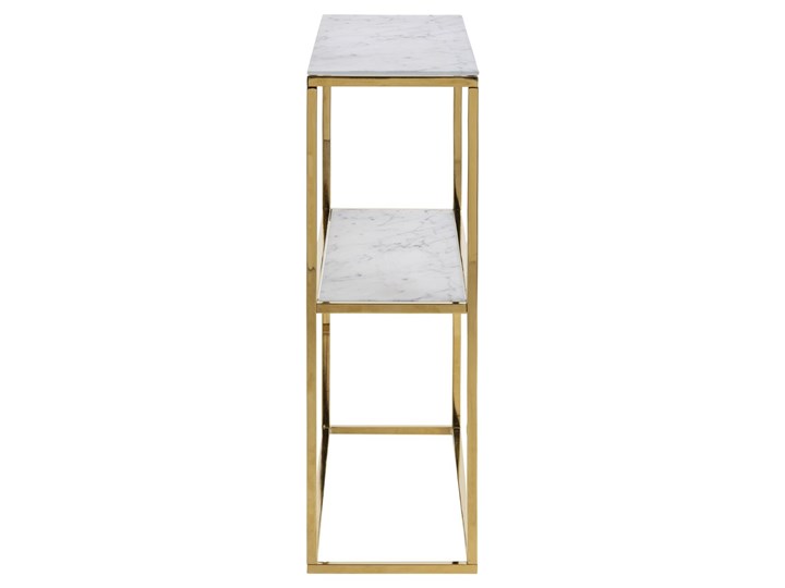 Konsola z półką w stylu glamour Alisma marmur/złoty Metal Wysokość 81 cm Szkło Z szufladą Styl Tradycyjny Głębokość 26 cm Styl Nowoczesny
