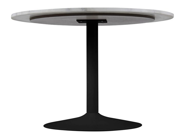 Okrągły stół na czarnej nodze z marmurowym blatem Tarifa Wysokość 75 cm Wysokość 110 cm Metal Rozkładanie