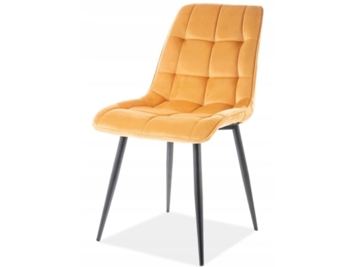 Krzesło CHIC VELVET Curry Signal Welur Pomieszczenie Salon Stal Wysokość 88 cm Tapicerowane Z podłokietnikiem Szerokość 50 cm Tkanina Pikowane Głębokość 58 cm Metal Styl Glamour