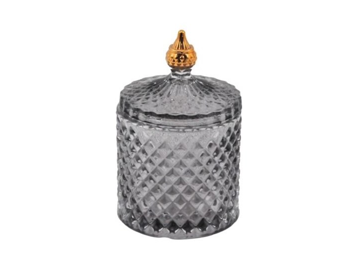 POJEMNIK BOMBONIERKA SZKLANA DYMIONA Z POKRYWKĄ PRIVE GOLD 14x8,5x8,5cm Kategoria Pojemniki i puszki Szkło Typ Pojemniki