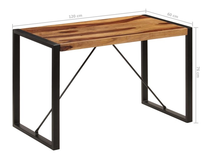 Brązowy stół z drewna sheesham 60x120 – Veriz 2X Długość 120 cm  Wysokość 76 cm Drewno Rozkładanie Szerokość 60 cm Długość 60 cm Styl Vintage