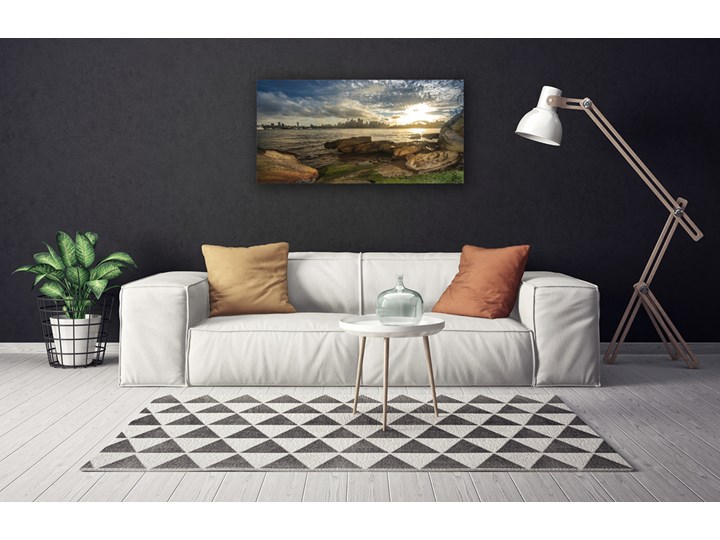 Obraz na Płótnie Morze Miasto Krajobraz Wymiary 50x125 cm
