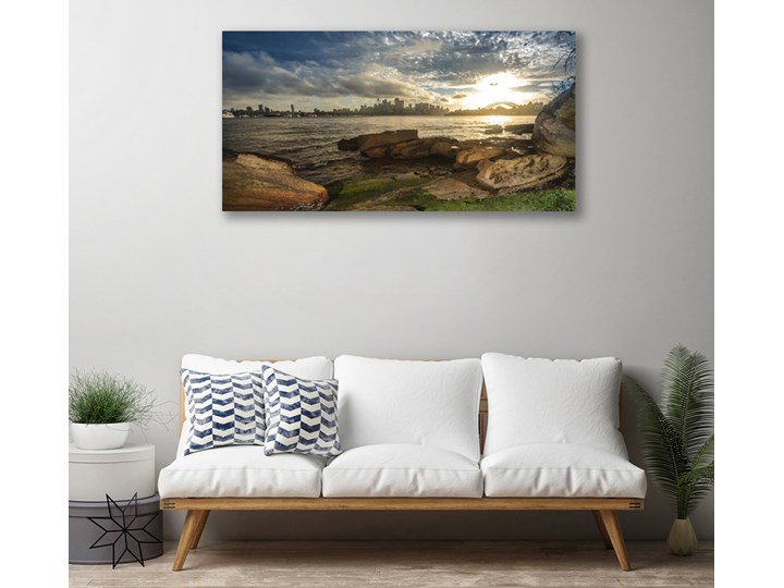 Obraz na Płótnie Morze Miasto Krajobraz Wymiary 50x125 cm