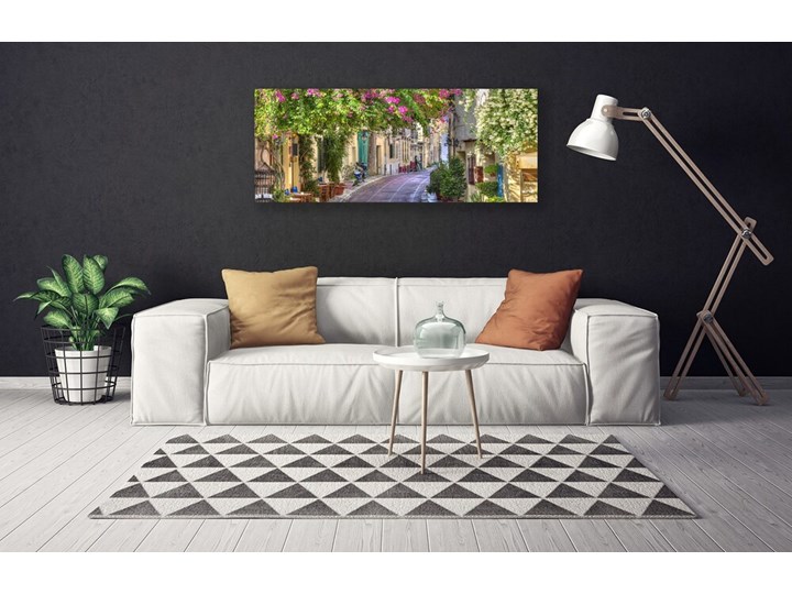 Obraz Canvas Alejka Kwiaty Domy Roślina Wzór Natura