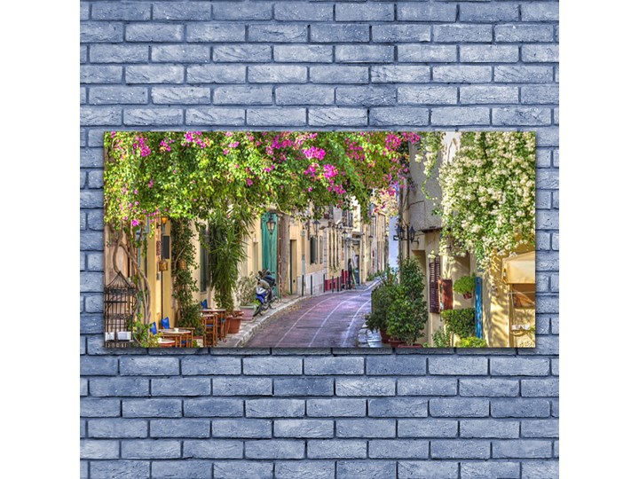 Obraz Canvas Alejka Kwiaty Domy Roślina Wzór Natura Wymiary 50x100 cm