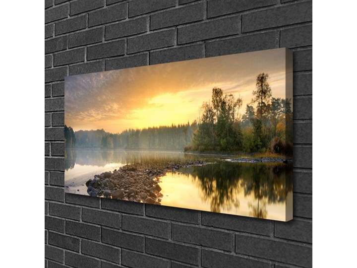 Obraz Canvas Jezioro Staw Krajobraz Kolor Beżowy Wymiary 60x120 cm