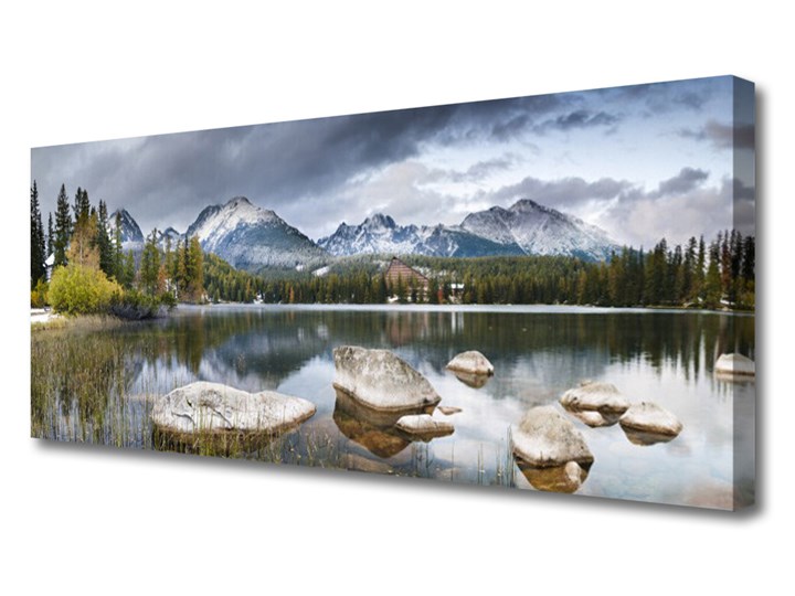 Obraz Canvas Jezioro Góry Las Krajobraz Wymiary 60x120 cm Wymiary 50x125 cm