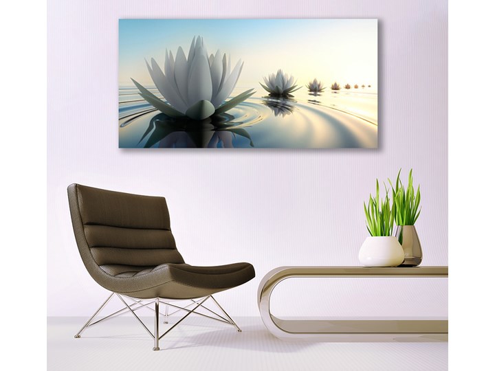Obraz Canvas Lilie Wodne Kwiaty Staw Wymiary 50x125 cm Wymiary 70x140 cm