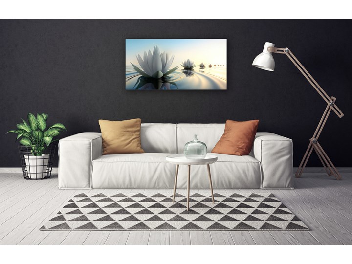 Obraz Canvas Lilie Wodne Kwiaty Staw Wymiary 50x125 cm Wykonanie