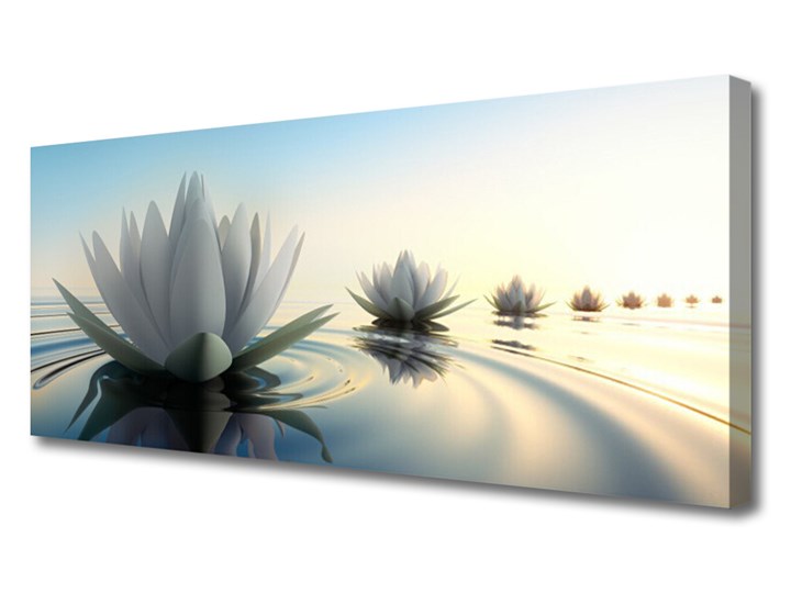 Obraz Canvas Lilie Wodne Kwiaty Staw Wymiary 50x125 cm Wykonanie