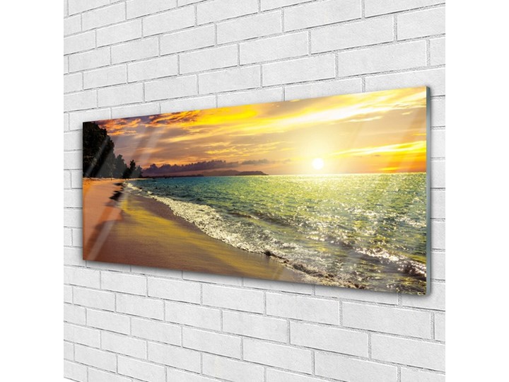 Obraz na Szkle Słońce Plaża Morze Krajobraz Wymiary 60x120 cm Kategoria Obrazy