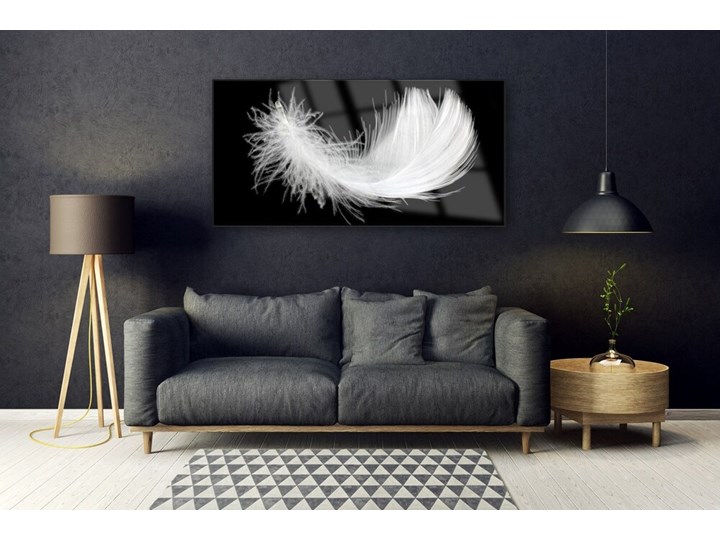 Obraz na Szkle Piórko Sztuka Wymiary 70x140 cm Wzór Natura