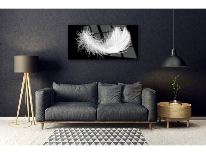 Obraz na Szkle Piórko Sztuka Wymiary 50x125 cm Wymiary 70x140 cm