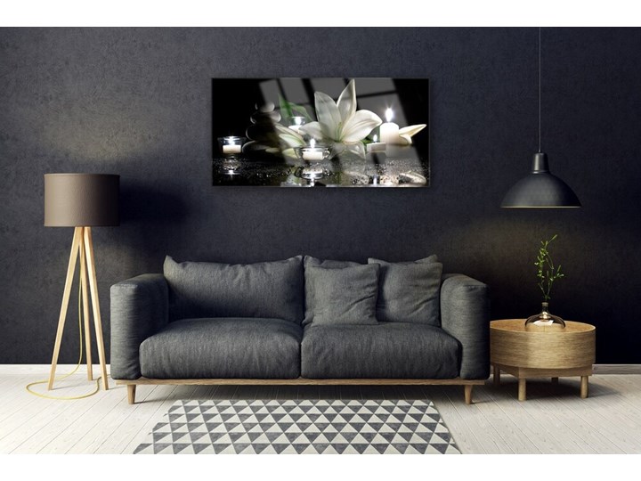 Obraz Szklany Lilia Świece Spa Natura Wymiary 60x120 cm
