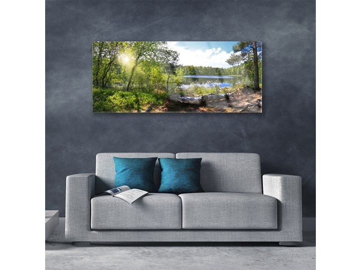 Obraz Akrylowy Las Drzewa Jezioro Przyroda Wymiary 50x100 cm Wymiary 60x120 cm