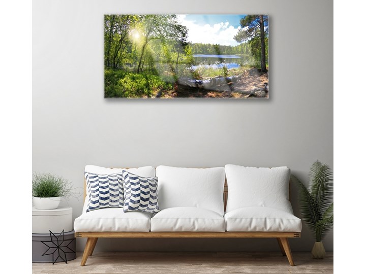 Obraz Akrylowy Las Drzewa Jezioro Przyroda Wymiary 50x100 cm Kategoria Obrazy