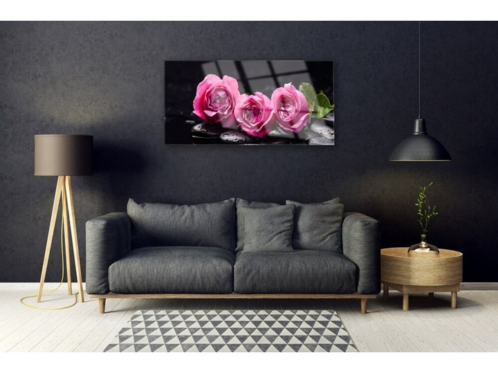 Obraz Akrylowy Róże Kamienie Zen Spa Natura Wymiary 50x100 cm Wzór Kwiaty
