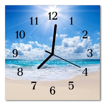 Zegar szklany kwadratowy Morze
