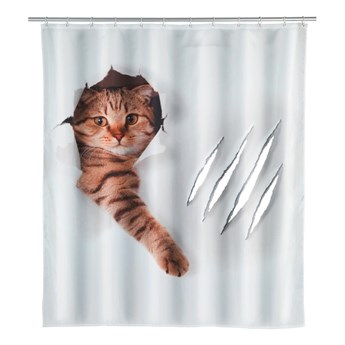 Zasłona prysznicowa Wenko Cat, 180x200 cm