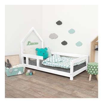 Białe drewniane łóżko dziecięce Benlemi Pippi, 80x160 cm